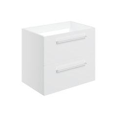 Lottie 590mm Wall Hung 2 Drawer Basin Unit (No Top) - White Gloss