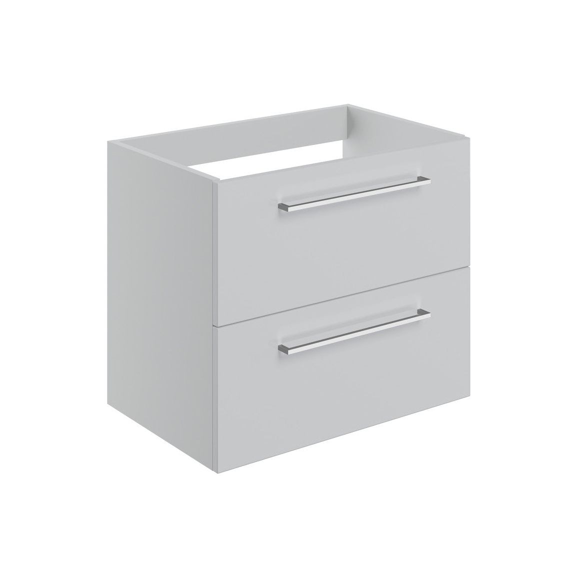 Lottie 590mm Wall Hung 2 Drawer Basin Unit (No Top) - Grey Gloss