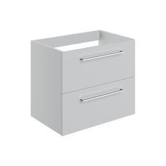 Lottie 590mm Wall Hung 2 Drawer Basin Unit (No Top) - Grey Gloss