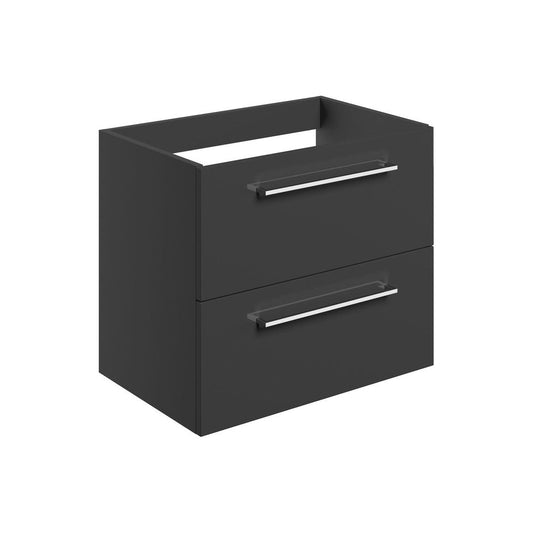 Lottie 590mm Wall Hung 2 Drawer Basin Unit (No Top) - Anthracite Gloss