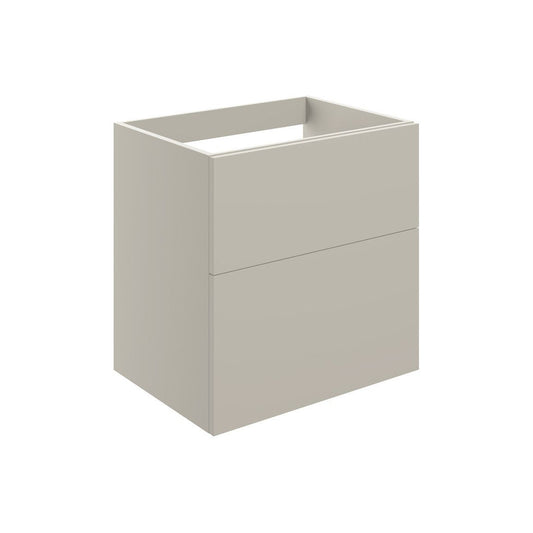 Henshall 590mm Wall Hung 2 Drawer Basin Unit (No Top) - Matt Latte