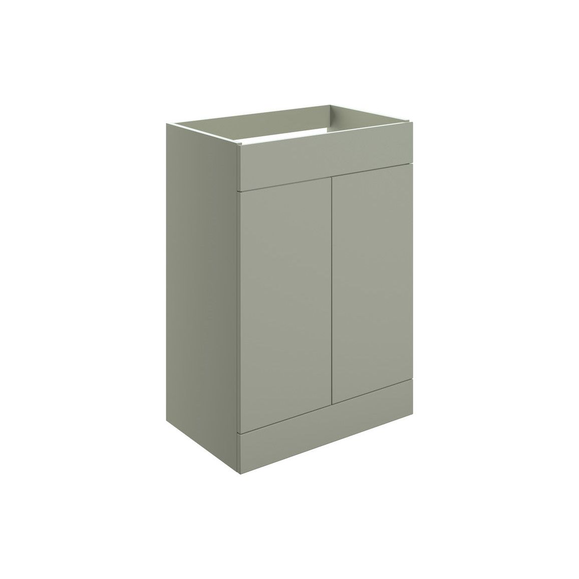 Henshall 590mm Floor Standing 2 Door Basin Unit (No Top) - Matt Olive Green