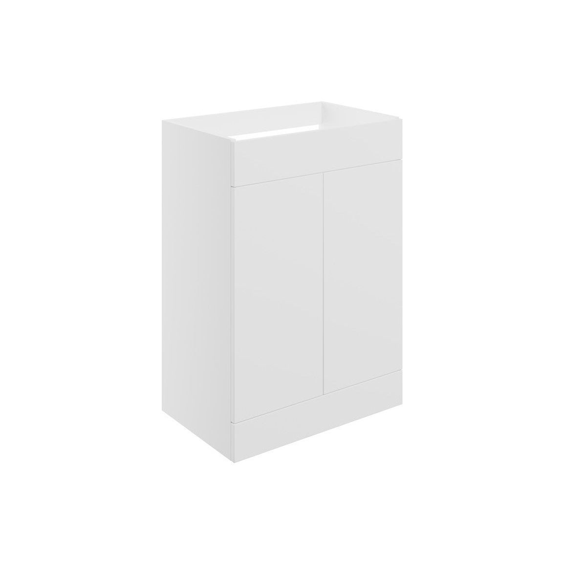 Henshall 590mm Floor Standing 2 Door Basin Unit (No Top) - Matt White