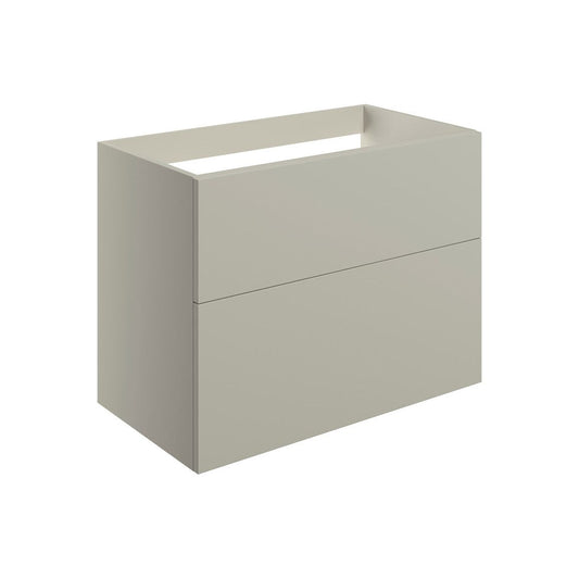 Henshall 790mm Wall Hung 2 Drawer Basin Unit (No Top) - Matt Latte