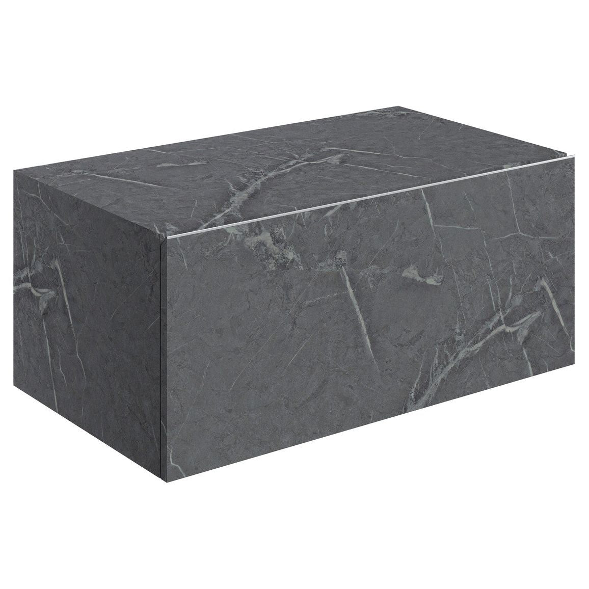 Ayda 800mm Wall Hung Storage Drawer - Grey Marble