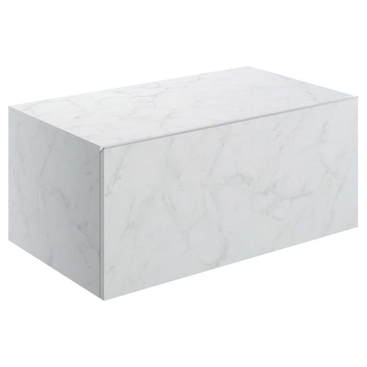 Ayda 800mm Wall Hung Storage Drawer - White Marble