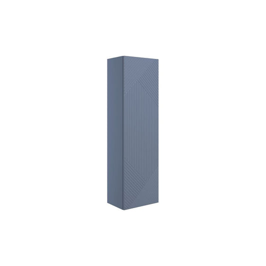 Reed 350mm Wall Hung 1 Door Tall Unit - Matt Smoke Blue