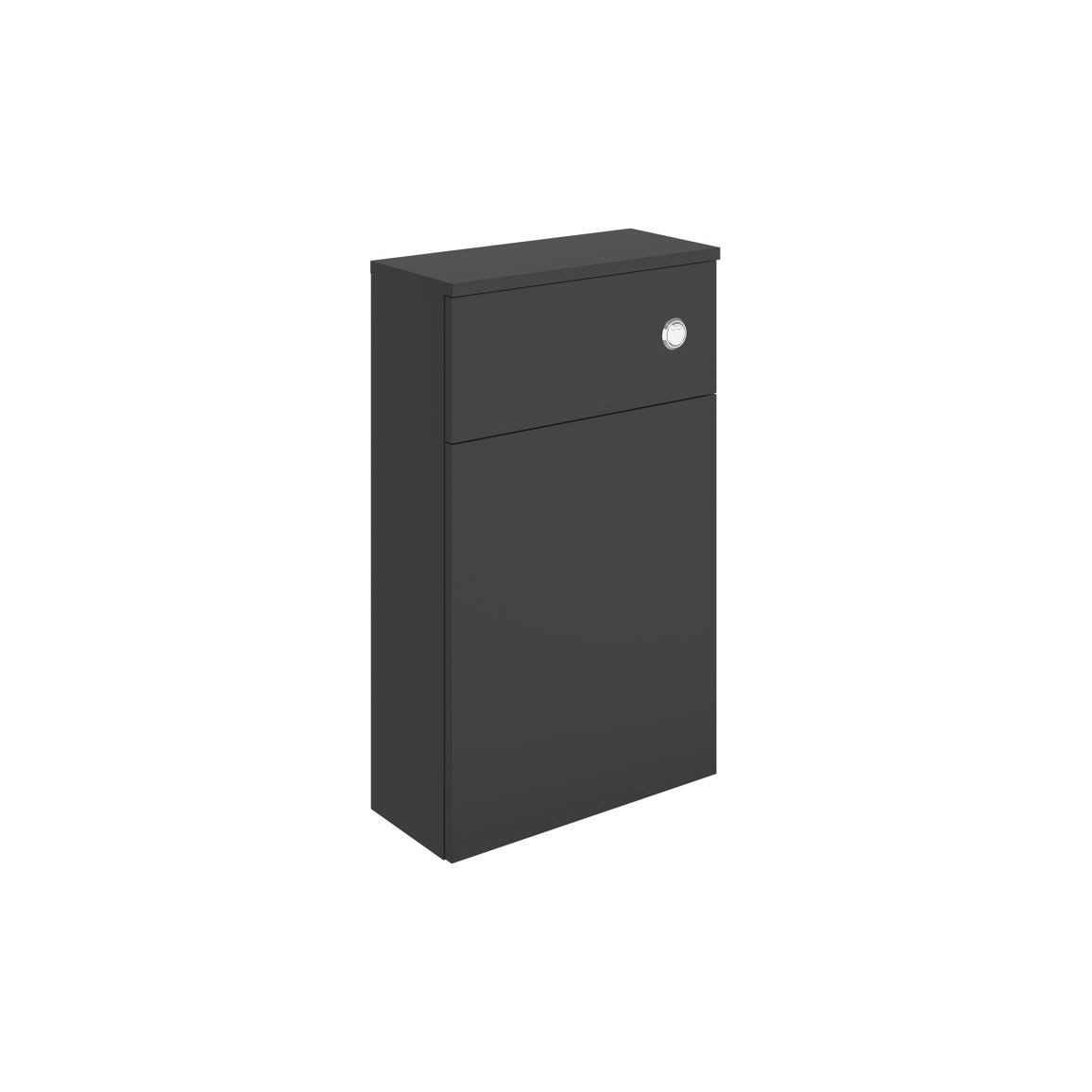 Glass 500mm WC Unit - Matt Black & Glass