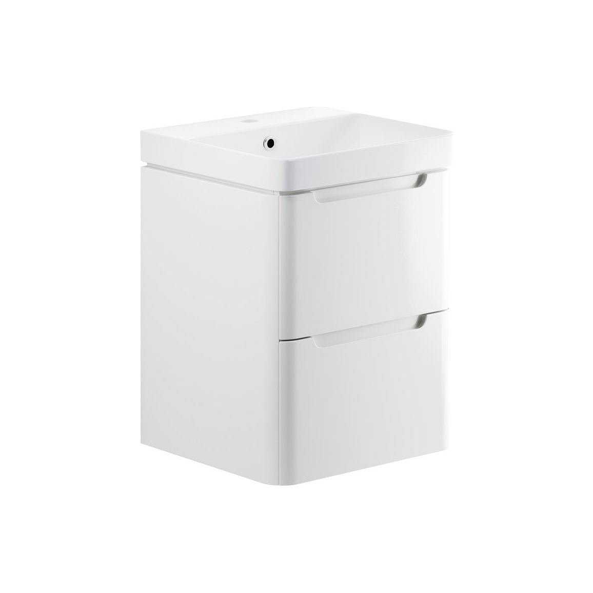 Varley 500mm 2 Drawer Wall Hung Cloakroom Basin Unit - White Gloss