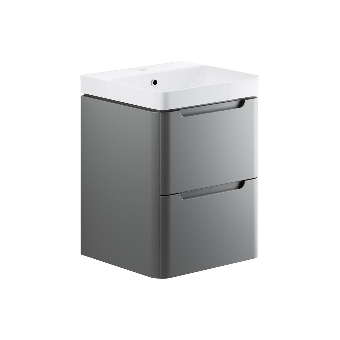 Varley 500mm 2 Drawer Wall Hung Cloakroom Basin Unit - Matt Grey