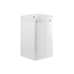 Varley 500mm 2 Door Floor Standing Cloakroom Basin Unit - White Gloss