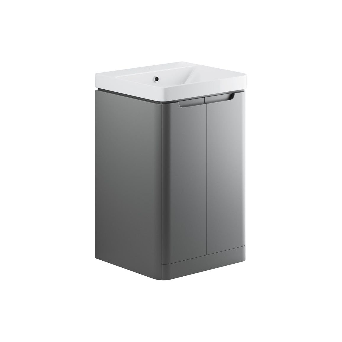 Varley 500mm 2 Door Floor Standing Cloakroom Basin Unit - Matt Grey