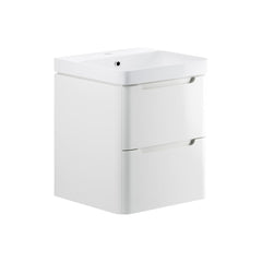 Varley 600mm 2 Drawer Wall Hung Basin Unit - White Gloss