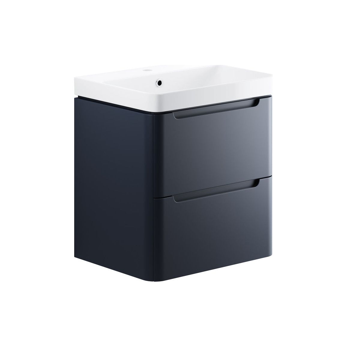 Varley 600mm 2 Drawer Wall Hung Basin Unit - Matt Indigo