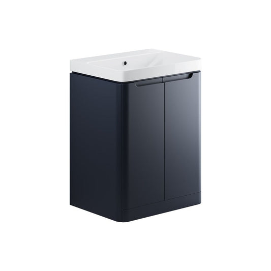 Varley 600mm 2 Door Floor Standing Basin Unit - Matt Indigo