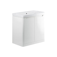 Varley 800mm 2 Door Floor Standing Basin Unit - White Gloss