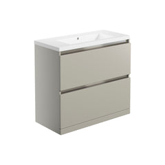 Mondrich 815mm 2 Drawer Floor Standing Basin Unit Inc. Basin - Latte