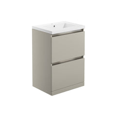 Mondrich 615mm 2 Drawer Floor Standing Basin Unit Inc. Basin - Latte