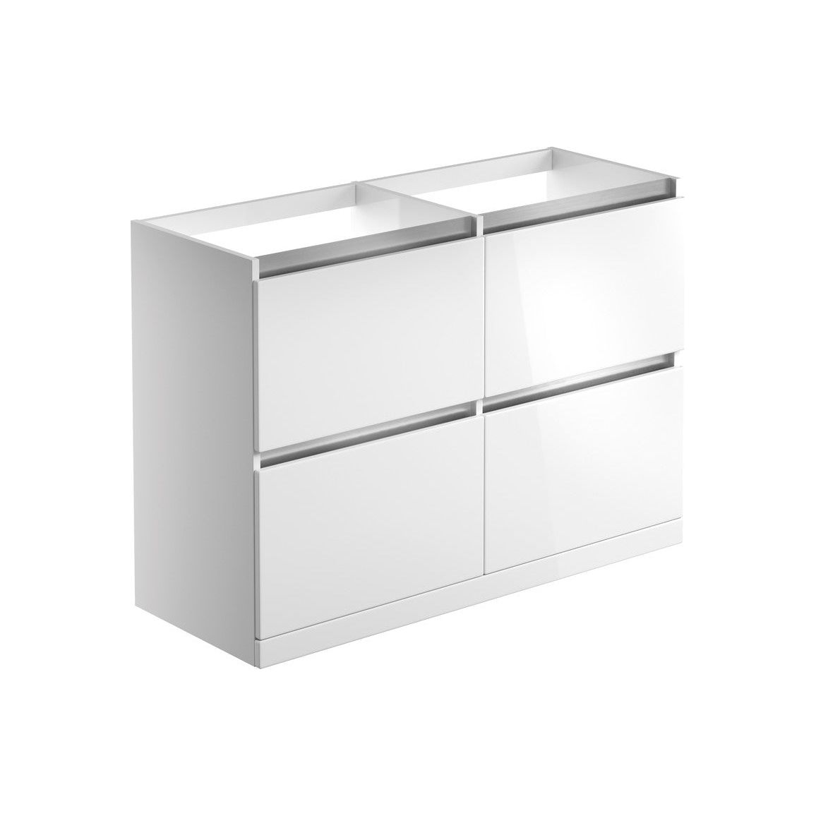 Mondrich 1200mm Floor Standing Basin Unit Run (No Top) - White Gloss