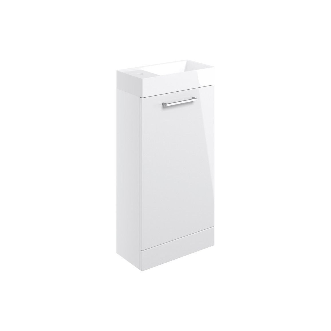 Lottie 410mm Floor Standing 1 Door Basin Unit & Basin - White Gloss