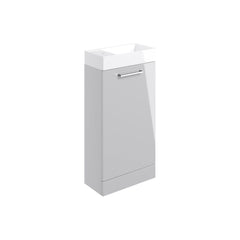 Lottie 410mm Floor Standing 1 Door Basin Unit & Basin - Grey Gloss