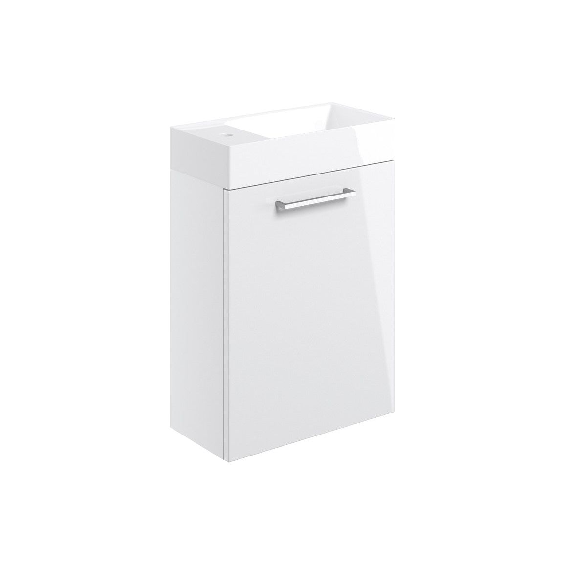 Lottie 410mm Wall Hung 1 Door Basin Unit & Basin - White Gloss