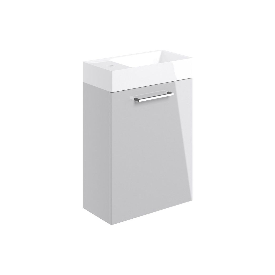 Lottie 410mm Wall Hung 1 Door Basin Unit & Basin - Grey Gloss