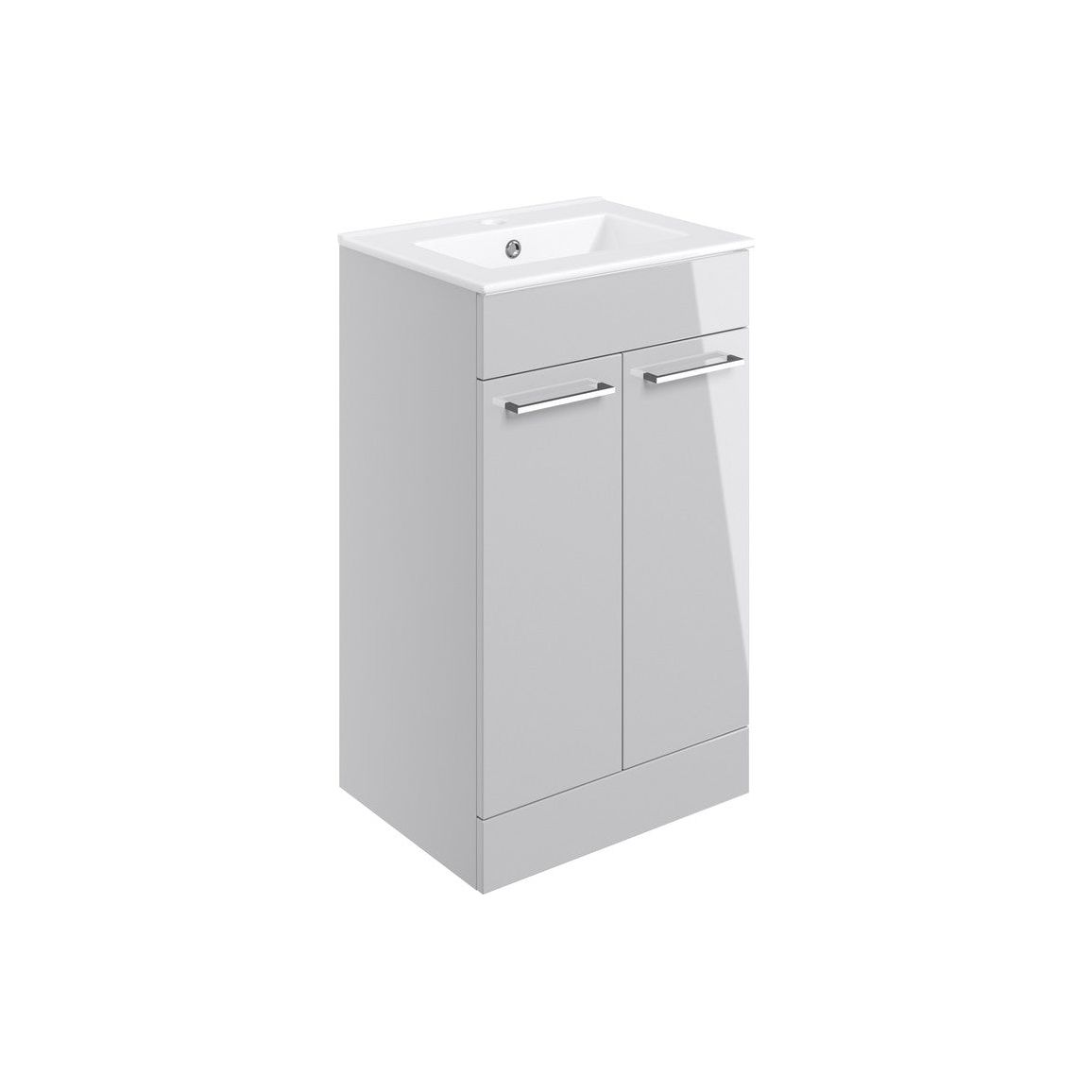 Lottie 510mm Floor Standing 2 Door Basin Unit & Basin - Grey Gloss