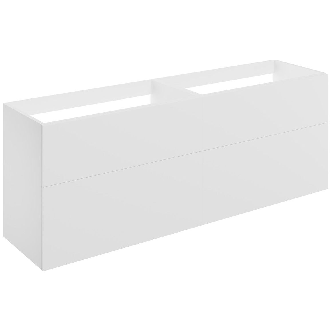 Henshall 1180mm Wall Hung 4 Drawer Basin Unit (No Top) - Matt White