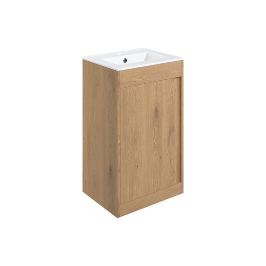 Danbury 510mm Floor Standing Unit Inc. Basin - Seville Oak