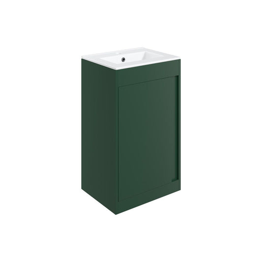 Danbury 510mm Floor Standing Unit Inc. Basin - Matt Conifer Green