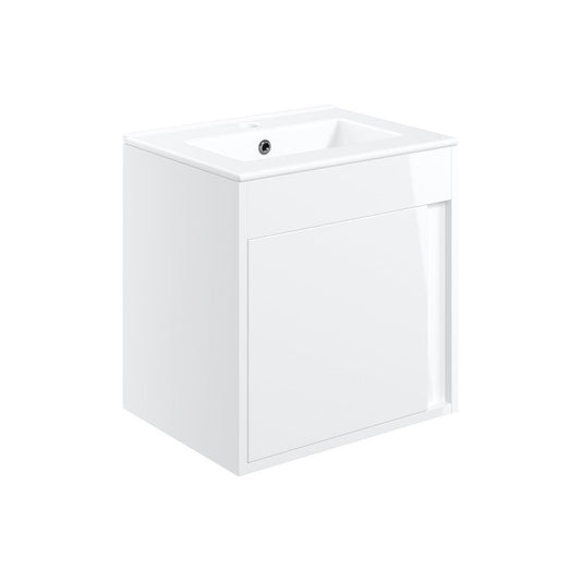 Danbury 510mm Wall Hung Unit Inc. Basin - White Gloss