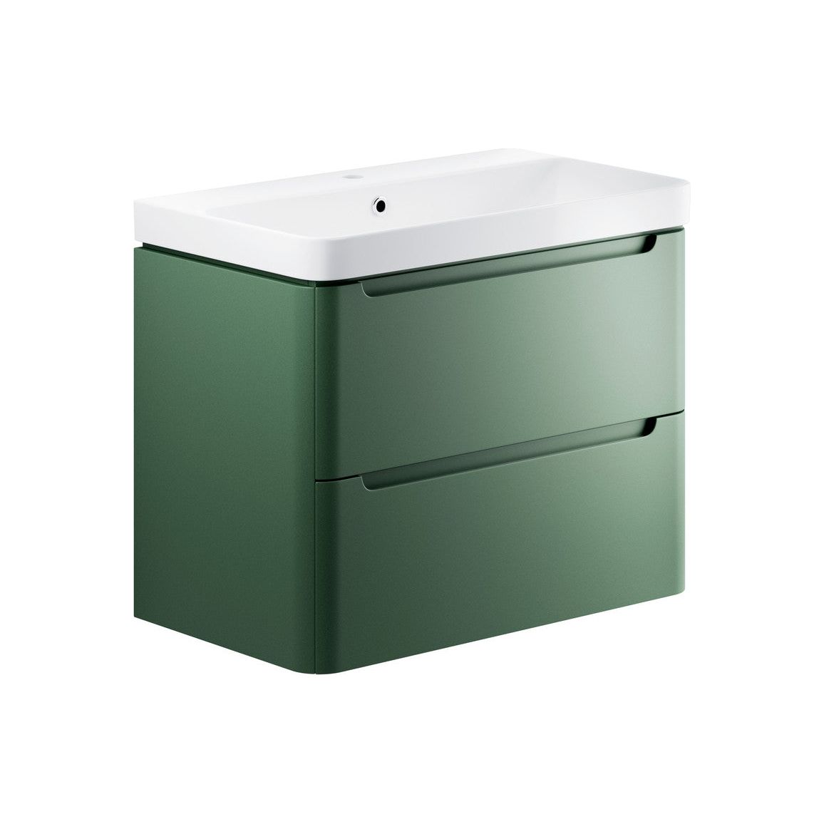 Varley 800mm 2 Drawer Wall Hung Basin Unit - Matt Sage Green