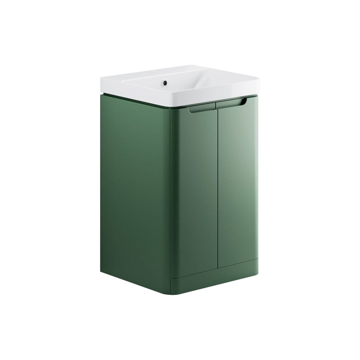 Varley 500mm 2 Door Floor Standing Cloakroom Basin Unit - Matt Sage Green