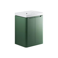 Varley 600mm 2 Door Floor Standing Basin Unit - Matt Sage Green