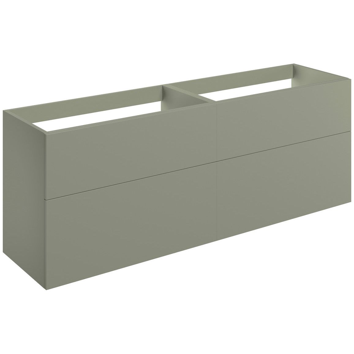 Henshall 1180mm Wall Hung 4 Drawer Basin Unit (No Top) - Matt Olive Green