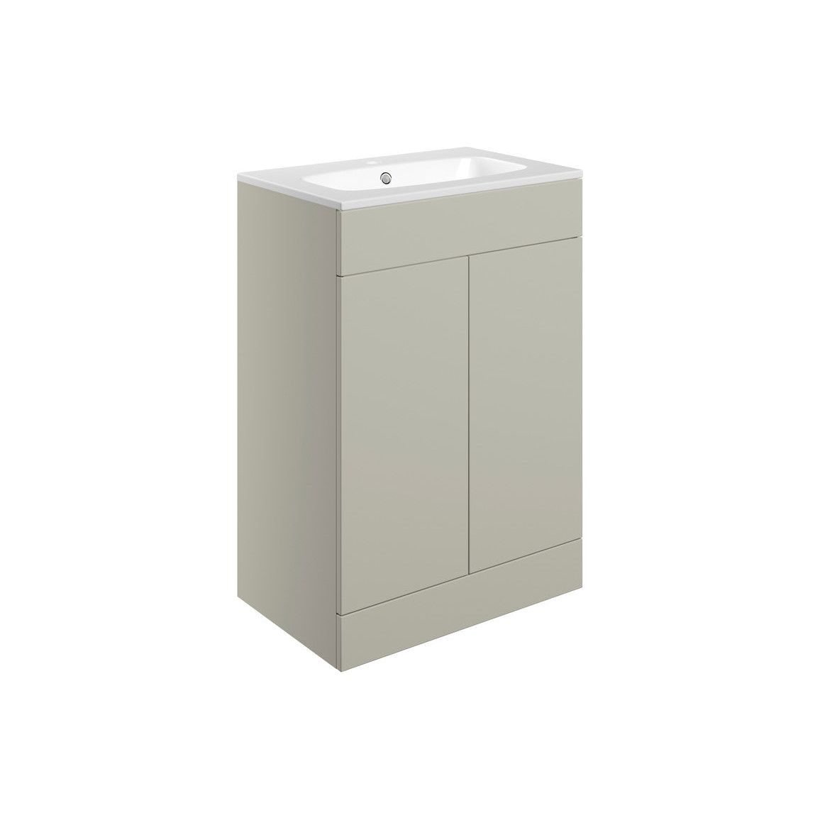 Henshall 615mm Floor Standing 2 Door Basin Unit & Basin - Matt Latte