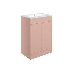 Henshall 615mm Floor Standing 2 Door Basin Unit & Basin - Matt Antique Rose