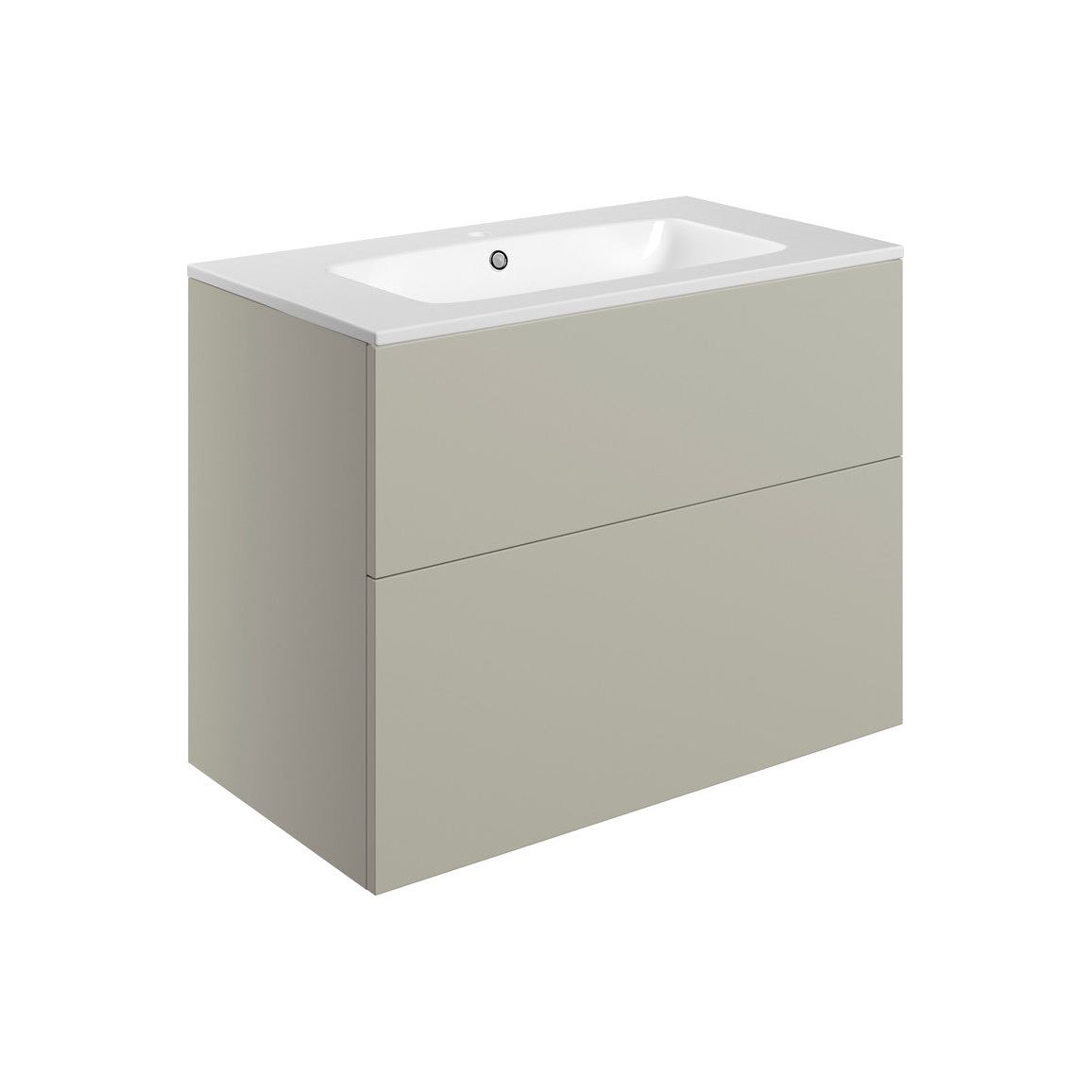 Henshall 815mm Wall Hung 2 Drawer Basin Unit & Basin - Matt Latte