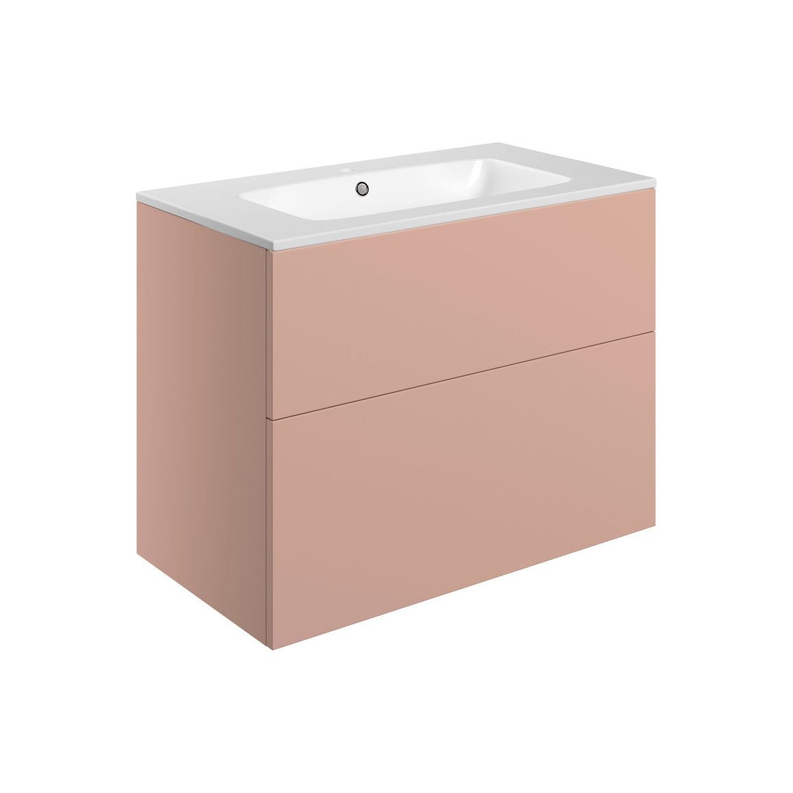 Henshall 815mm Wall Hung 2 Drawer Basin Unit & Basin - Matt Antique Rose