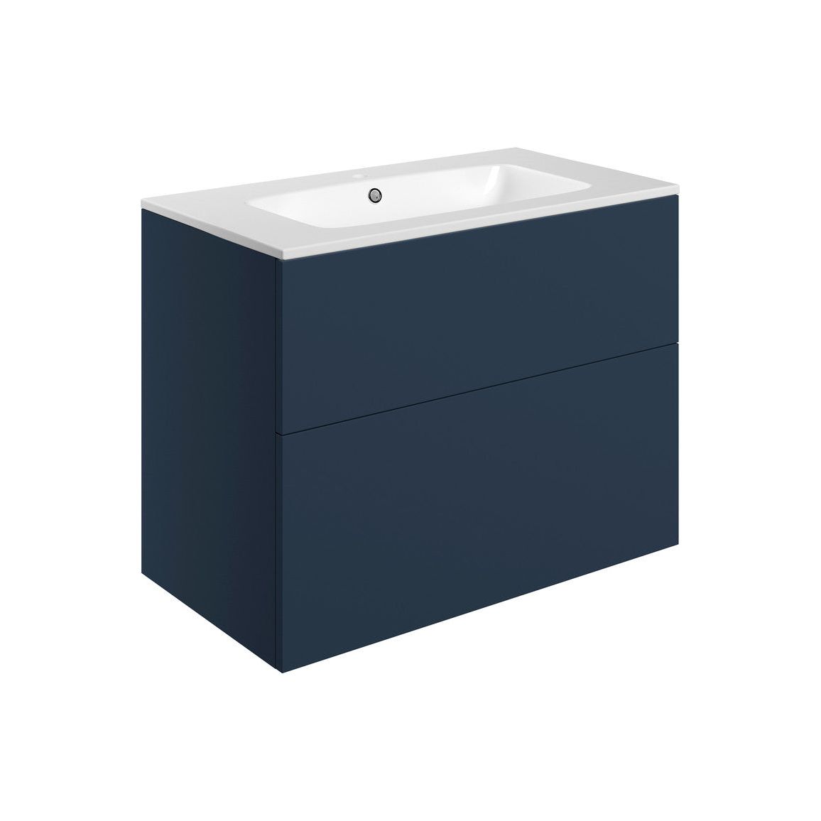 Henshall 815mm Wall Hung 2 Drawer Basin Unit & Basin - Matt Deep Blue