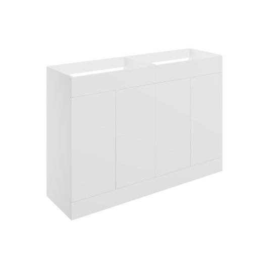 Henshall 1180mm Floor Standing 4 Door Basin Unit (No Top) - Matt White