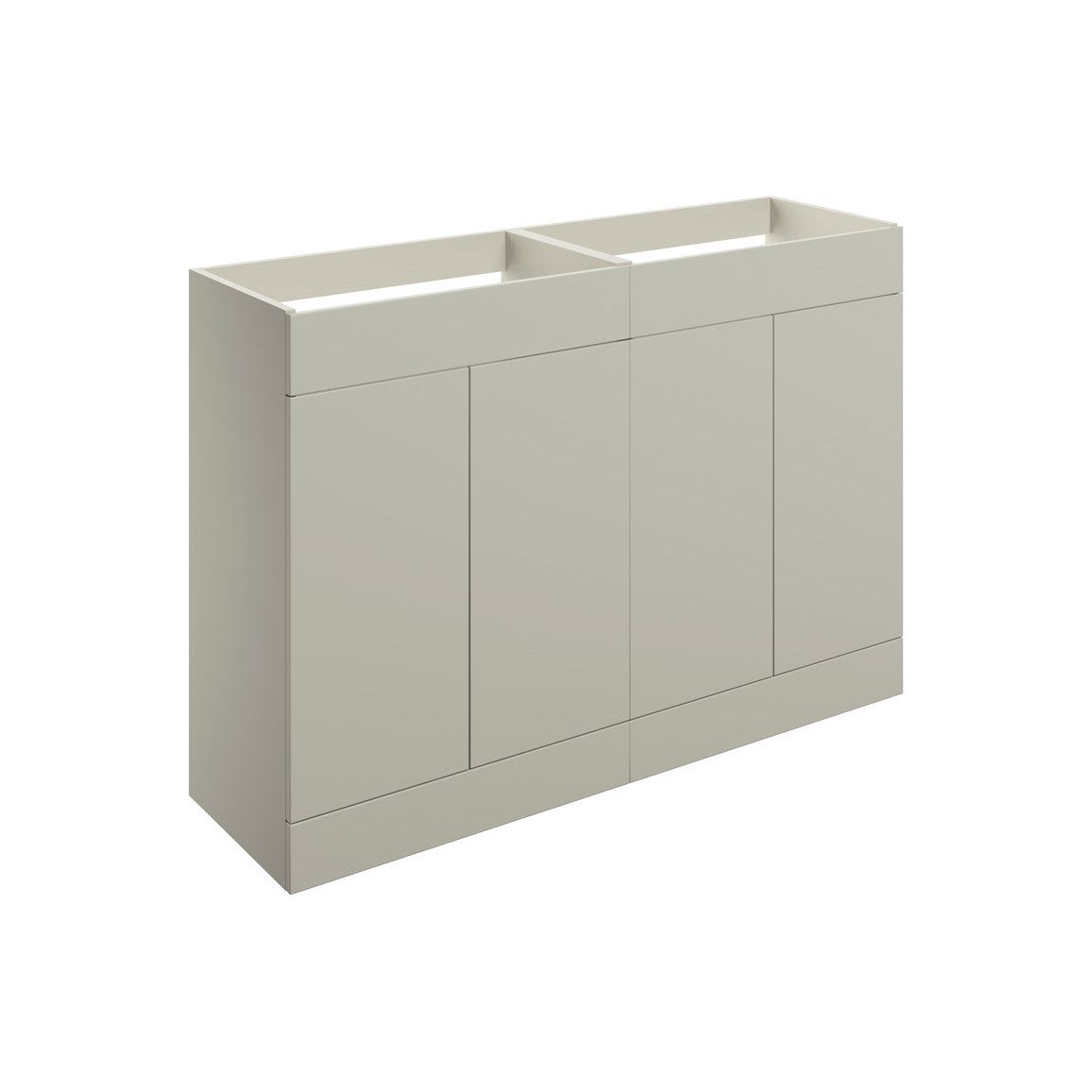 Henshall 1180mm Floor Standing 4 Door Basin Unit (No Top) - Matt Latte