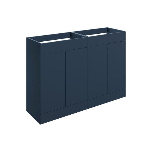 Henshall 1180mm Floor Standing 4 Door Basin Unit (No Top) - Matt Deep Blue