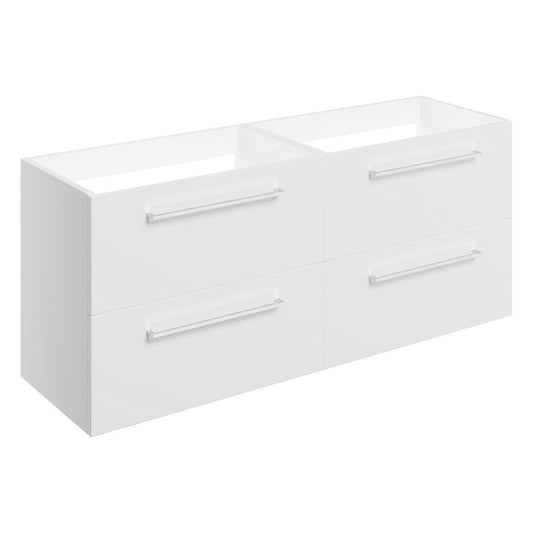 Lottie 1180mm Wall Hung 2 Drawer Basin Unit Run (No Top) - White Gloss