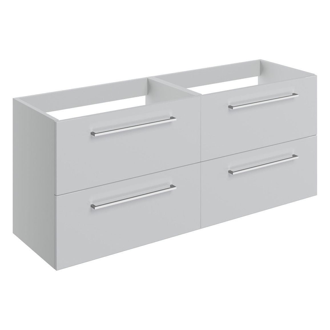 Lottie 1180mm Wall Hung 2 Drawer Basin Unit Run (No Top) - Grey Gloss