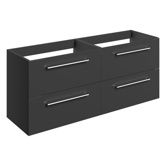 Lottie 1180mm Wall Hung 2 Drawer Basin Unit Run (No Top) - Anthracite Gloss