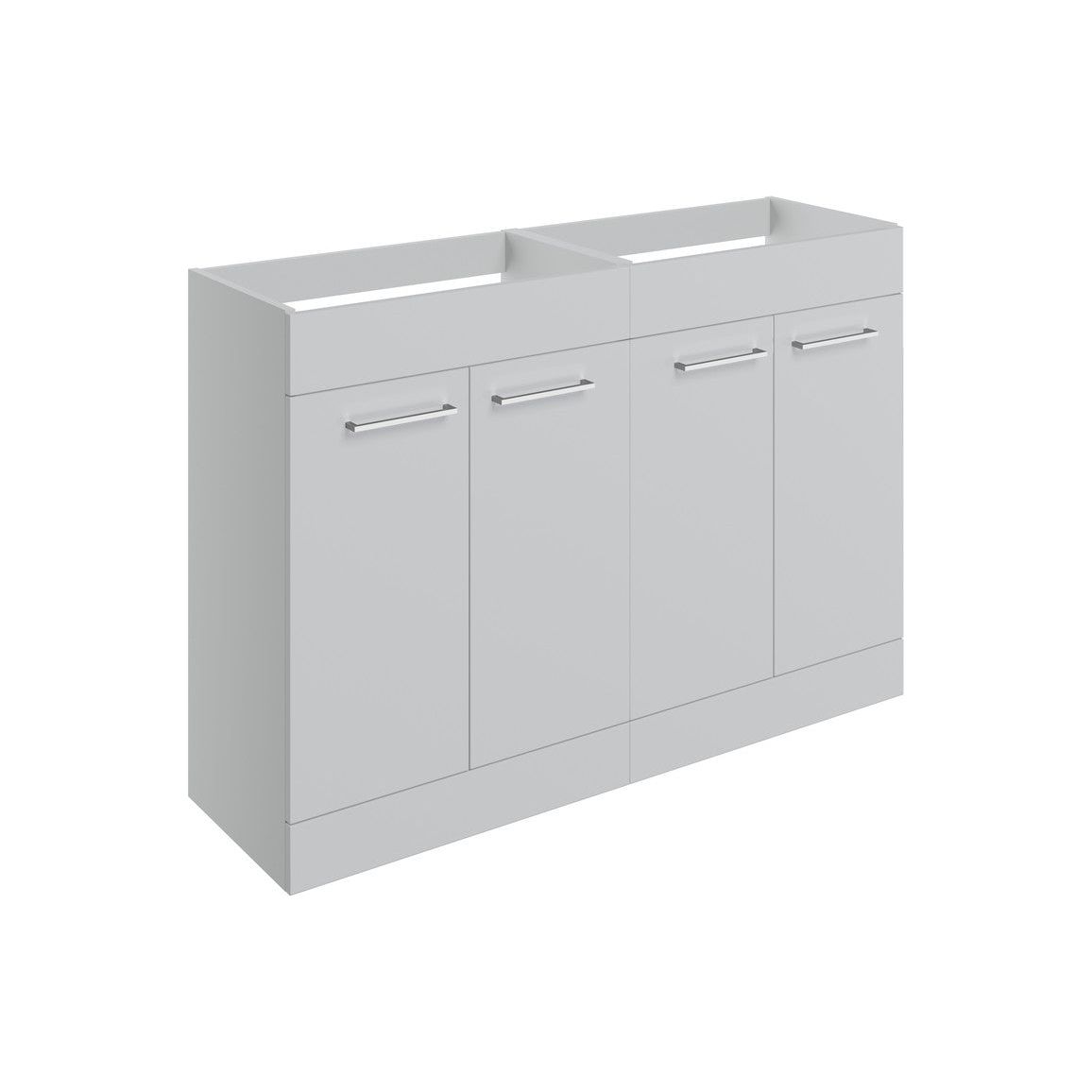 Lottie 1180mm Floor Standing 2 Door Basin Unit Run (No Top) - Grey Gloss