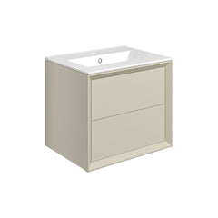 Brimsley 615mm Wall Hung 2 Drawer Basin Unit & Basin - Matt Cotton