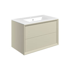 Brimsley 815mm Wall Hung 2 Drawer Basin Unit & Basin - Matt Cotton